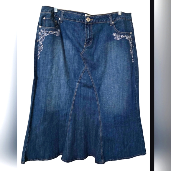 Dresses & Skirts - Andianna Sport Embroidered Denim Skirt